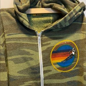 Aviator Nation Camo Hoodie, unisex size medium